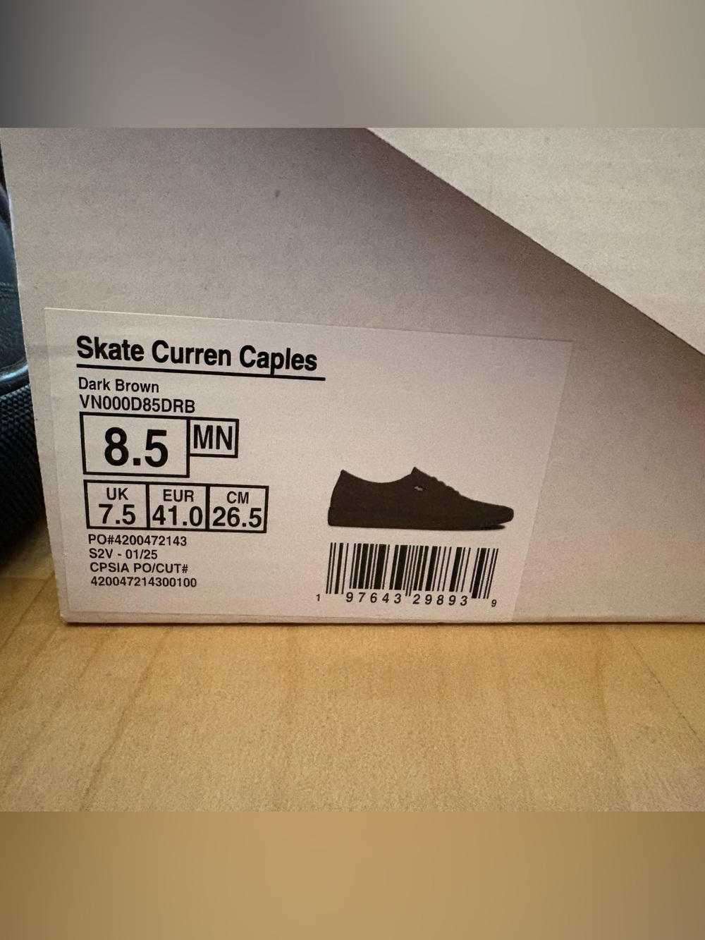 VANS Skate Curren Caples 
Dark Brown Men’s 8.5 - Picture 2 of 16